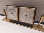 Weerstation - Hout, Messing - Barometer Thermometer, Antiek en Kunst