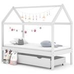 vidaXL Kinderbedframe met lade massief grenenhout wit 80x160, Verzenden, Nieuw