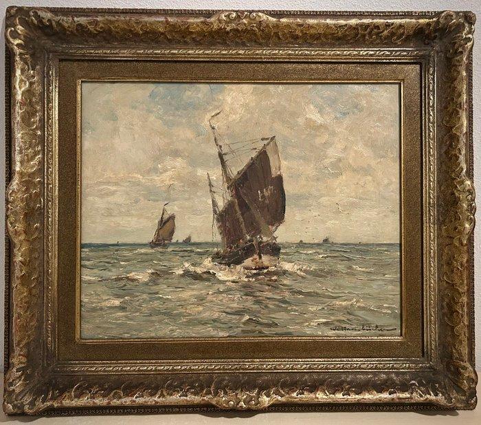 Wilhelm Hambüchen (1869-1939) - Zeilschepen op de open zee, Antiek en Kunst, Kunst | Schilderijen | Klassiek