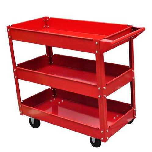vidaXL Gereedschapswagen 100 kg rood, Doe-het-zelf en Bouw, Gereedschap | Handgereedschap, Nieuw, Verzenden