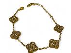 Veiling - 18k Gold Plated Alhambra Armband met Zirkonia, Nieuw