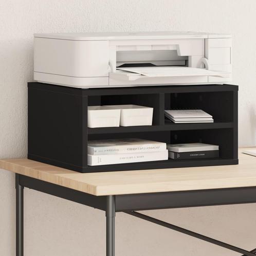 vidaXL Printerkastje 49x40x22,5 cm bewerkt hout zwart, Computers en Software, Printers, Nieuw, Verzenden