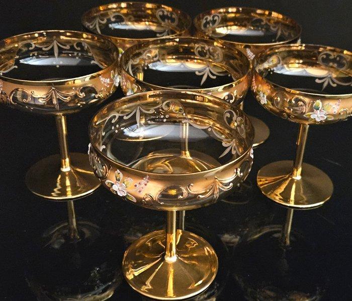 ORIGINAL MURANO GLASS - Drinkservies (6) - Extreem fijne, Antiquités & Art, Antiquités | Meubles | Tables