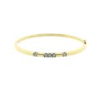 Gouden slavenarmband met diamanten; Maat M/L, Handtassen en Accessoires, Armbanden, Gebruikt, Overige kleuren, Ophalen of Verzenden