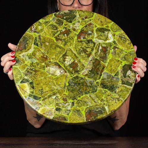 Unique et précieux : table avec surface en Opale Verte -, Verzamelen, Mineralen en Fossielen