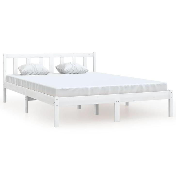 Goedkoop Bedframe 135x190 Wit - - OP=OP Retourkoopje, Huis en Inrichting, Slaapkamer | Bedden, 140 cm, 190 cm of minder, Wit, Nieuw