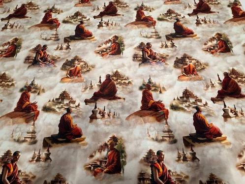 Tranquillité éternelle : tissu en coton inspiré de la, Antiek en Kunst, Antiek | Tapijten, Tafelkleden en Textiel