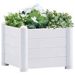 vidaXL Plantenbak verhoogd 43x43x35 cm PP wit, Verzenden, Nieuw