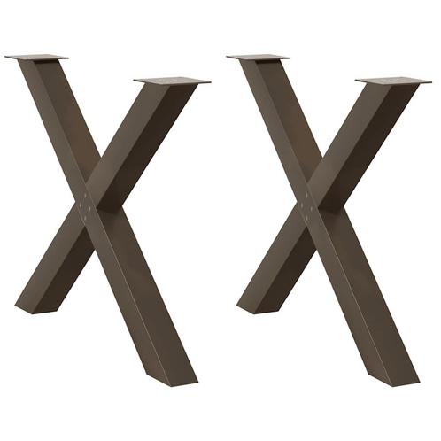 vidaXL Eettafelpoten 2 st X-vormig 90x(72-73) cm staal, Huis en Inrichting, Tafelonderdelen, Nieuw, Verzenden