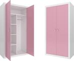 Kinder kledingkast - 90x190x50 cm - wit/roze - 2 deuren, Kinderen en Baby's, Ophalen of Verzenden, Nieuw