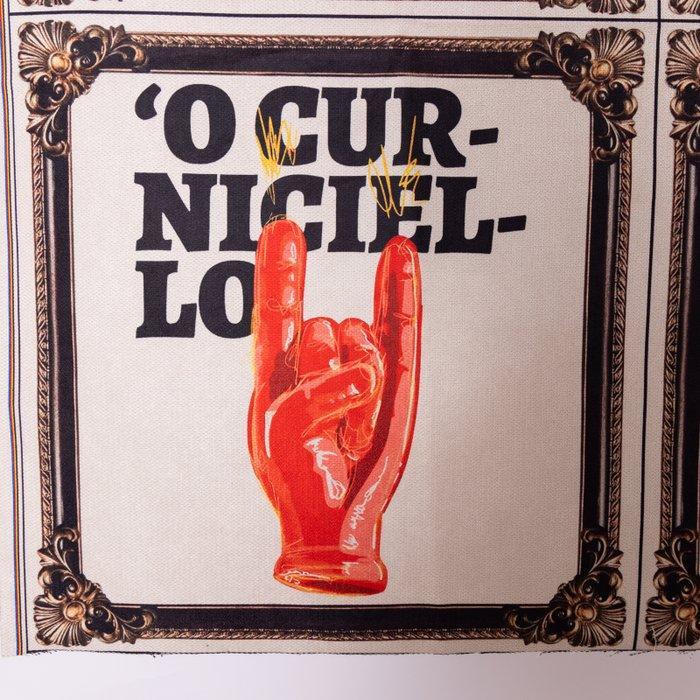 Symbolen van Napels - 6 werken op stof - Textiel (6) - 143, Antiek en Kunst, Antiek | Tapijten, Tafelkleden en Textiel