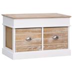 vidaXL Halbank 70x35x45 cm paulowniahout, Huis en Inrichting, Verzenden, Nieuw