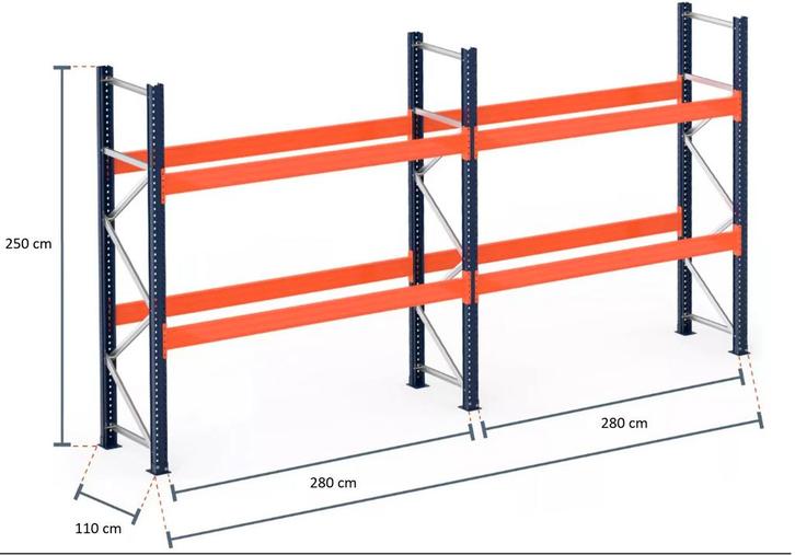 Mecalux palletstelling gebruikt met liggers 280cm en hoog..., Articles professionnels, Aménagement de Bureau & Magasin | Entrepôt, Rayonnage & Stockage
