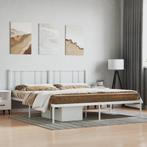 vidaXL Bedframe met hoofdbord metaal wit 200x200 cm, Huis en Inrichting, Slaapkamer | Bedden, Verzenden, Nieuw