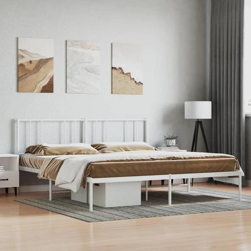 vidaXL Bedframe met hoofdbord metaal wit 200x200 cm, Huis en Inrichting, Slaapkamer | Bedden, Nieuw, Verzenden