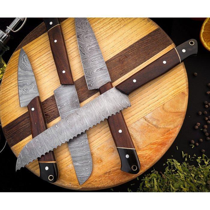 Keukenmes - Kitchen knife set - Set van 4 Chef-messen van, Antiek en Kunst, Antiek | Keukengerei