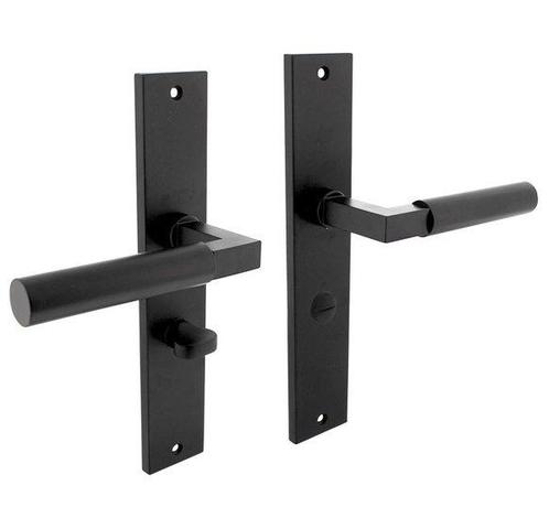 Intersteel deurkruk Bau-Stil op langschild WC63/8 mat zwart, Doe-het-zelf en Bouw, Hang- en Sluitwerk, Ophalen of Verzenden