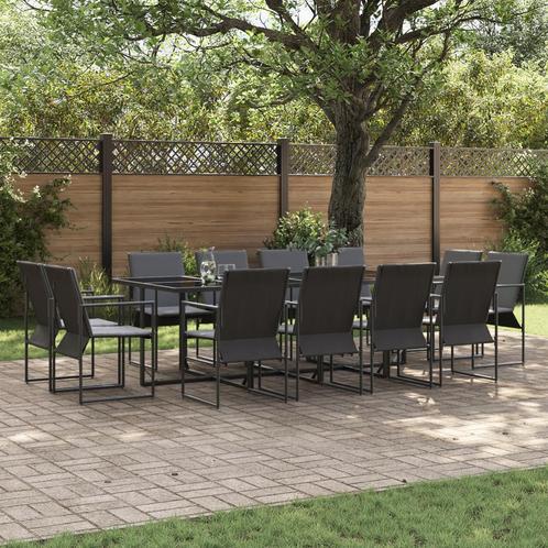 vidaXL 16-delige tuin eettafelset met kussens in staal en, Tuin en Terras, Tuinsets en Loungesets, Nieuw, Verzenden