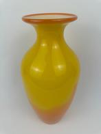 Art Glass Vase - Cased/Opaline Glass - Warm Yellow–Orange