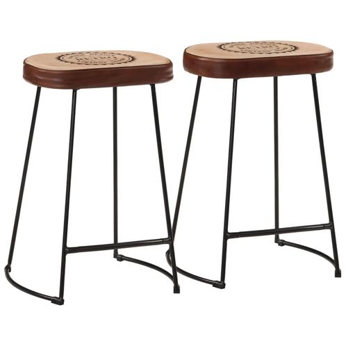 vidaXL Barkrukken 2 st 41x29x62 cm donkerbruin, Huis en Inrichting, Barkrukken, Nieuw, Verzenden