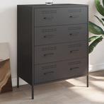 vidaXL Dressoir 68x39x89 cm staal zwart, Huis en Inrichting, Kasten | Dressoirs, Verzenden, Nieuw
