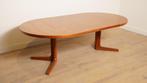 Vintage eettafel | Rond | Teak | Uitschuifbaar | 122 cm tot, Ophalen of Verzenden