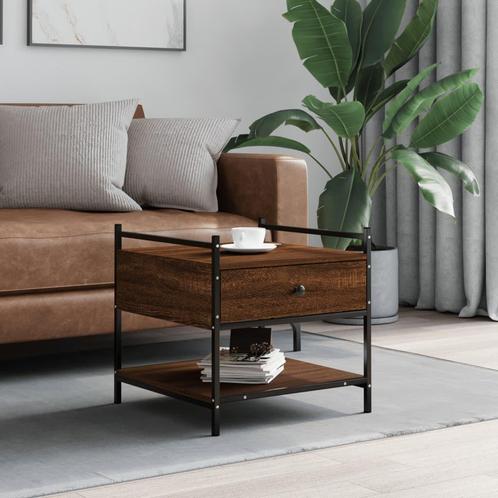 vidaXL Salontafel 50x50x50 cm bewerkt hout bruin eikenkleur, Huis en Inrichting, Tafels | Salontafels, Nieuw, Verzenden