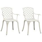 vidaXL Chaises de jardin 2 pcs Aluminium coulé Blanc, Neuf, Verzenden