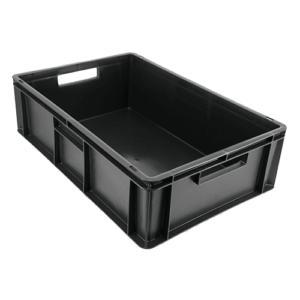 Eurobak 60x40x18 zwart gesloten vlakke bodem gebruikt, Ophalen of Verzenden