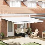 vidaXL Inklapbare Luifel Wit 450 × 300 cm Stof, Tuin en Terras, Zonneschermen, Verzenden, Nieuw