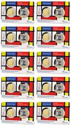 Nederland. 2 Euro 2020 Mondriaan (10 stuks), Postzegels en Munten