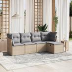 vidaXL Salon de jardin avec coussins 5pcs mÃ©lange beige, Verzenden, Salons de jardin