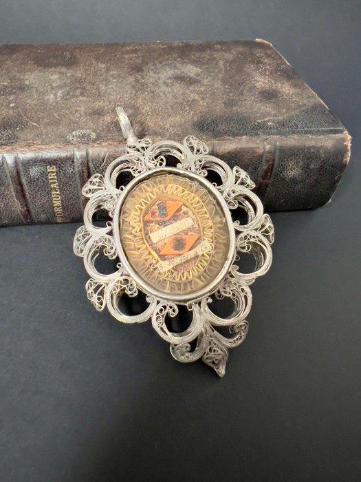 Reliekhouder - Glas, Zilver - 1750-1800 - Sint Johannes van, Antiek en Kunst, Kunst | Niet-Westerse kunst