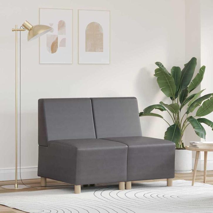 vidaXL Modulaire Sofa Eenheid Armless 2 pcs Grijs 55 x 74 x, Huis en Inrichting, Zetels | Zetels, Nieuw, Verzenden