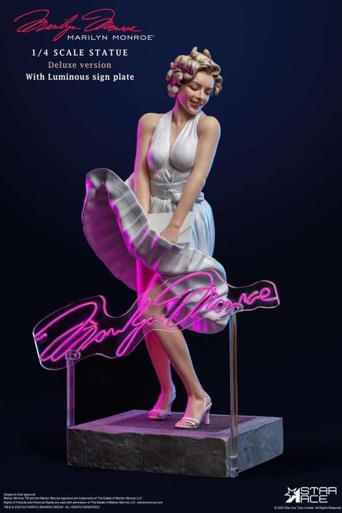 Marilyn Monroe Statue 1/4 Deluxe Edition with LED Sign, Collections, Cinéma & Télévision, Enlèvement ou Envoi