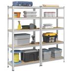 vidaXL Opbergrekken 5-laags 2 st staal en bewerkt hout, Verzenden, Nieuw