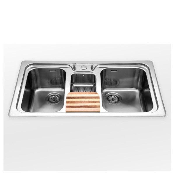 Bieden: Alpex inox 50/98 2V1B-E double sink 900 mm, Doe-het-zelf en Bouw, Sanitair, Ophalen of Verzenden