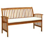 vidaXL Tuinbank met kussen 147 cm massief acaciahout, Tuin en Terras, Verzenden, Nieuw