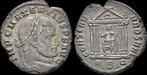 307-310ad Roman Maxentius Ae follis Roma seated in hexast..., Verzenden