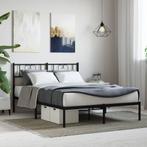 vidaXL Bedframe met hoofdbord metaal zwart 140x200 cm, Huis en Inrichting, Slaapkamer | Bedden, Verzenden, Nieuw