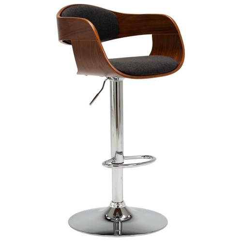 vidaXL Tabouret de bar Gris Bois courbé et tissu, Maison & Meubles, Tabourets de bar, Neuf, Envoi