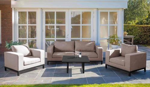 Flow. Square sofa set taupe chiné |   Sunbrella | SALE, Tuin en Terras, Tuinsets en Loungesets