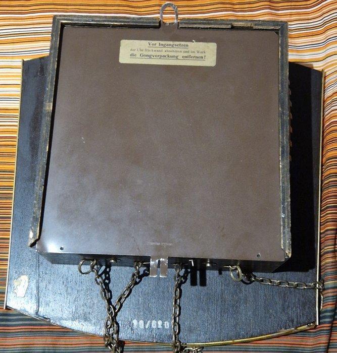 Wandklok - Antiek Hout, Messing - 1960-1970, Antiek en Kunst, Antiek | Klokken