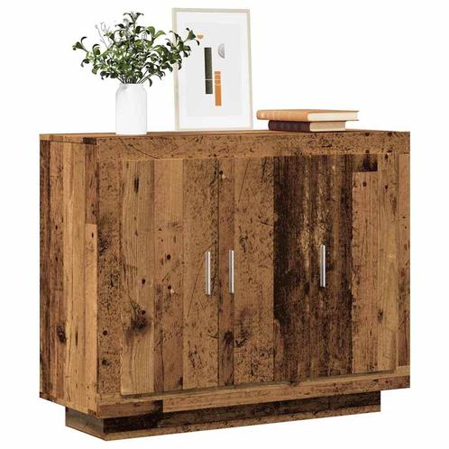 vidaXL Dressoir 92x35x75 cm bewerkt hout oud houtkleurig, Huis en Inrichting, Kasten | Dressoirs, Nieuw, Verzenden