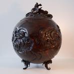 Wierookbrander - Gepatineerd brons - Tama Dragon pot