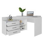 Hoekbureau wit met ladekast (Kantoor), Verzenden, Nieuw