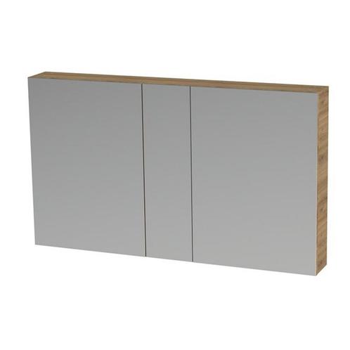 Spiegelkast Tiger S-line 120 cm Met 2 Deuren Chalet Eik, Doe-het-zelf en Bouw, Sanitair, Bad, Nieuw, Ophalen of Verzenden
