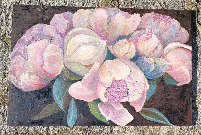 Titova Mariya - Peonies, Antiek en Kunst, Kunst | Schilderijen | Modern