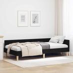 vidaXL Hoek Bed Frame Zwart 90 x 190 cm Stof, Huis en Inrichting, Slaapkamer | Bedden, Verzenden, Nieuw