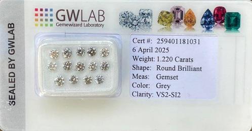 Zonder Minimumprijs - 14 pcs Diamant (Natuurlijk) - 1.22 ct, Handtassen en Accessoires, Edelstenen